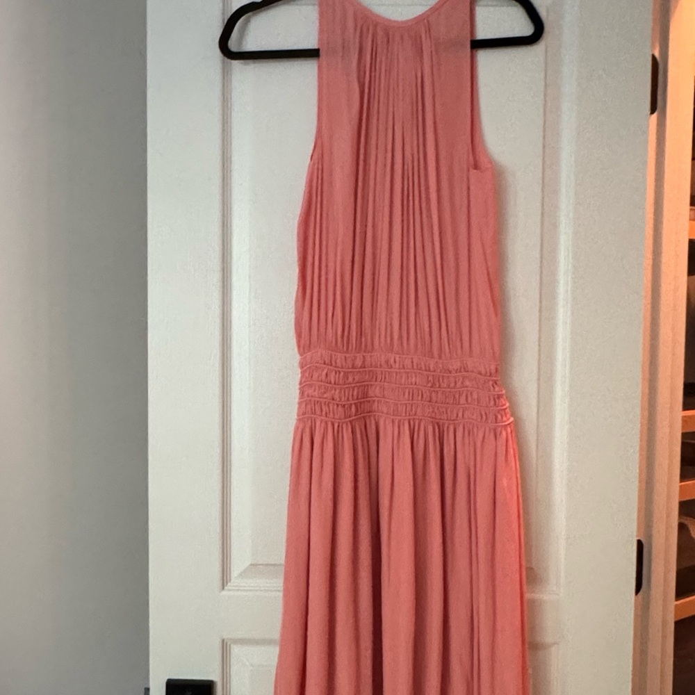 Ramy Brook Pink Pleated Halter Sundress for Weddings